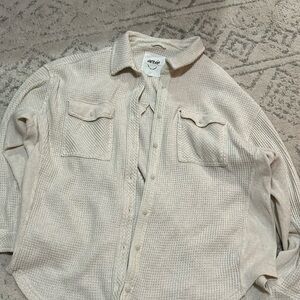 Aerie Waffle Knit Button Up